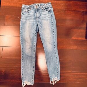 PAIGE Women's Light Blue Distressed Midrise Jeans, Size 30